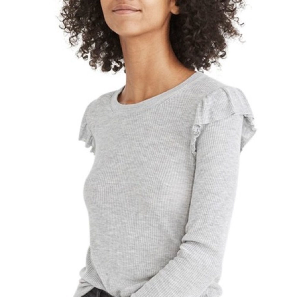Madewell ruffle-sleeve pullover top